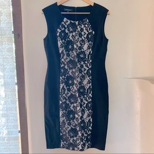 LAFAYETTE 148 NYC Black Lace Sheath Dress 6 NWOT
